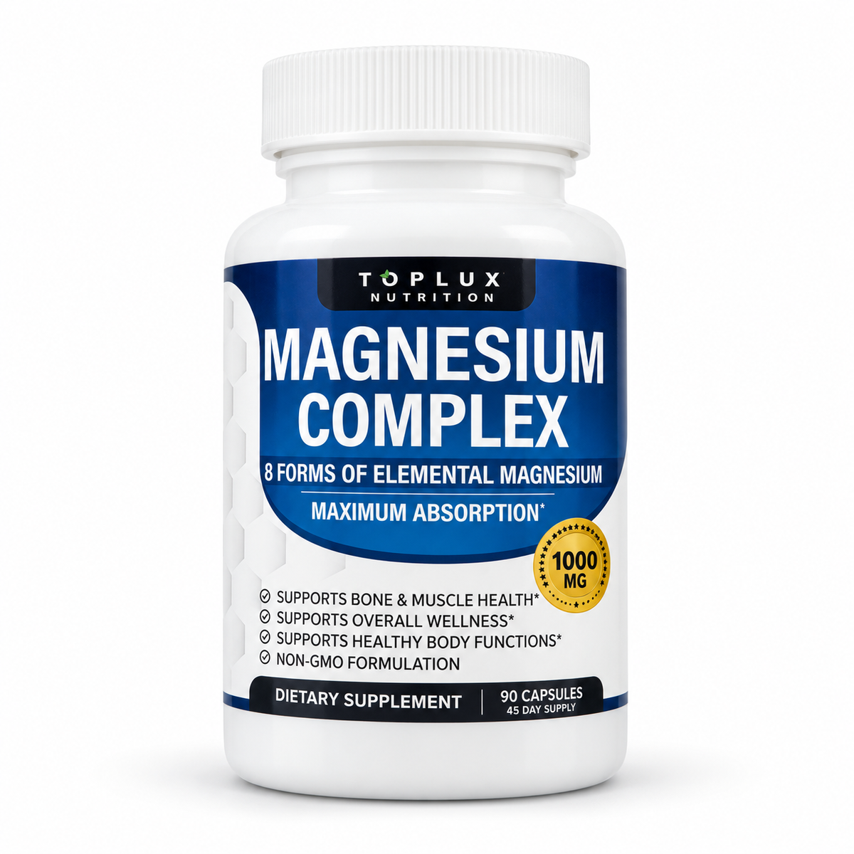 Magnesio Complex Toplux | 8 tipos de magnesio | 90 cápsulas