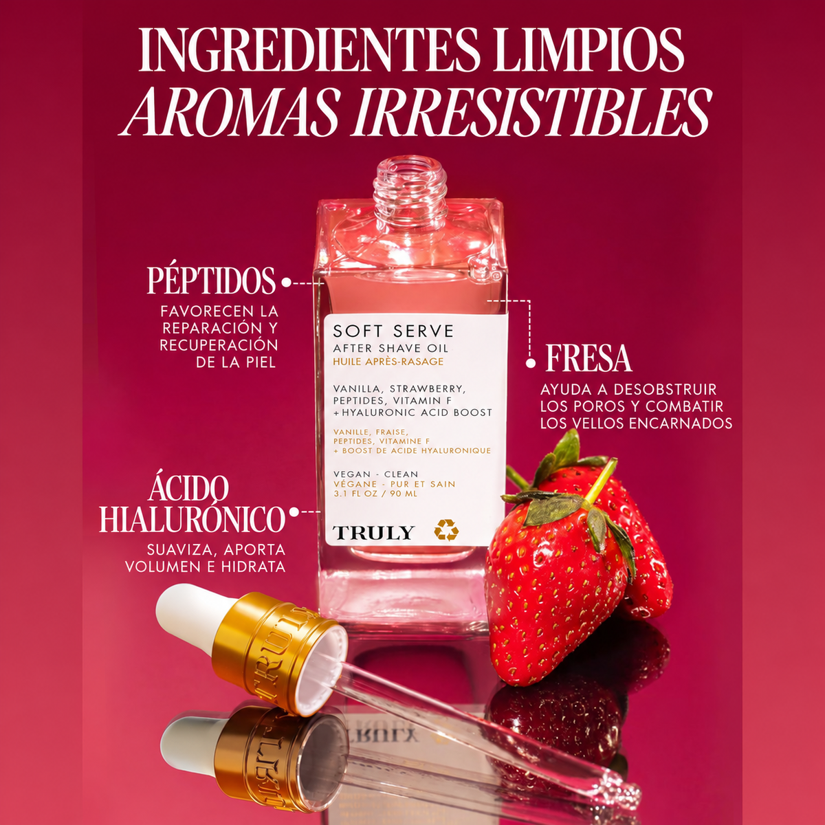 Aceite Post-Afeitado Truly Soft Serve 90 ml | Vainilla y Fresa
